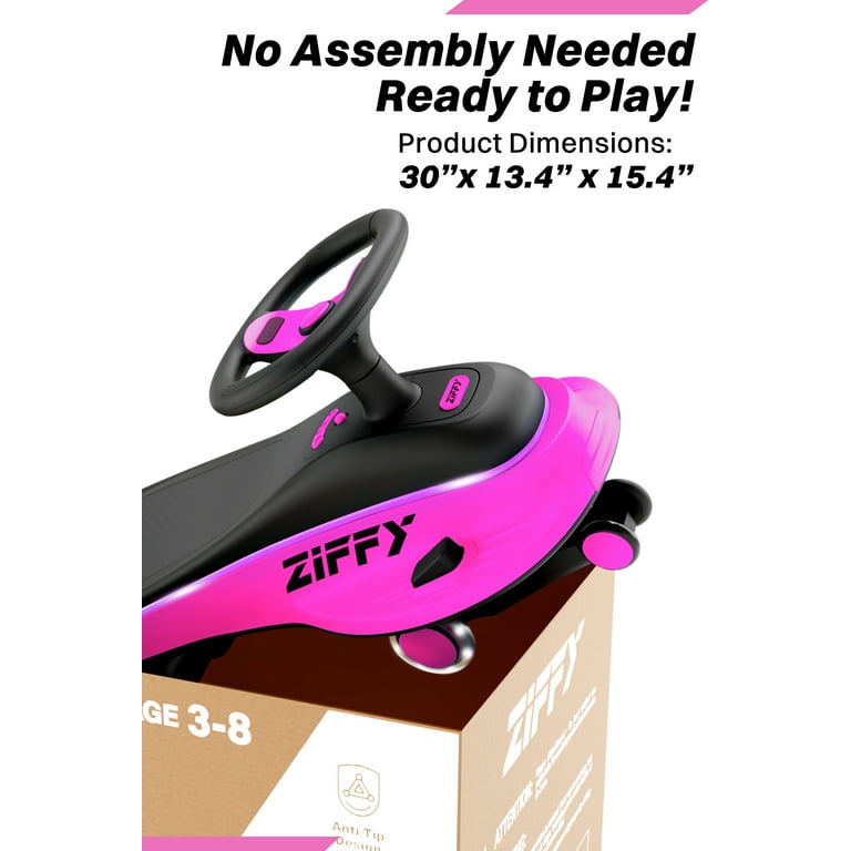 ZIFFY 6V 5.5A Light-Up Electric Wiggle Car, 2-in-1 Swing Car, 2