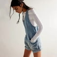 thumbnail image 2 of Womens Overalls Shorts Casual Summer Romper V Neck Sleeveless Jumpsuits Shortalls Loose Fit Light Blue XXL, 2 of 6