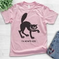 thumbnail image 2 of Kids I'm Meowta Here Cat Shirt, Youth Kids Boy Girl T-Shirt, Halloween Shirt, Black Cat Shirt, Cat Shirt, Light Pink, X-Small, 2 of 4