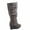 Brown, variant on Pure-65 Women's Fashion Round Toe Slouch Large Buckle Wedge Mid Calf Boot Shoes ( Black, 10 )