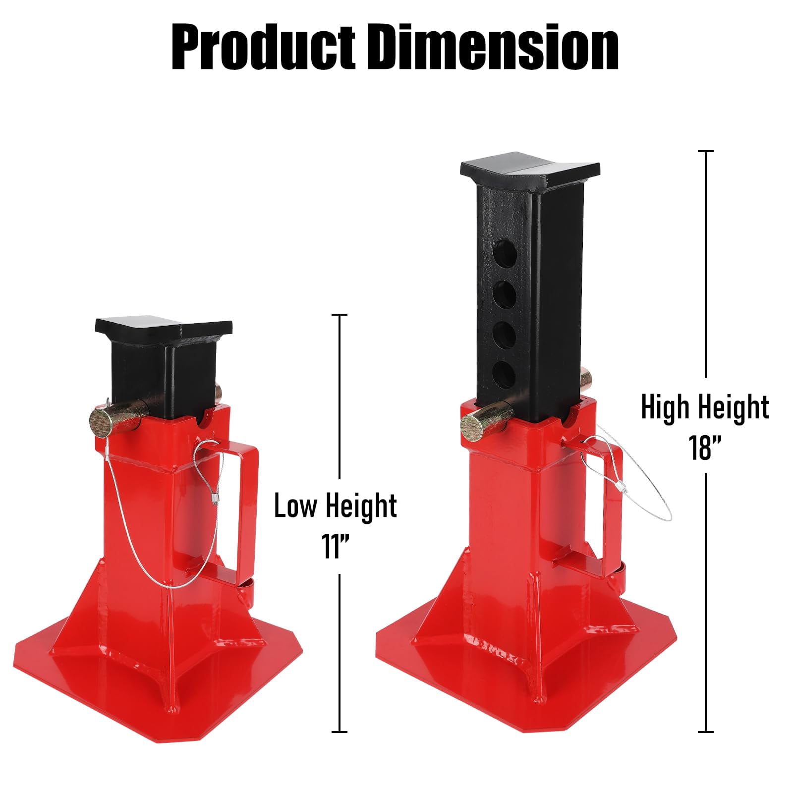 Heavy-Duty Pipe Stand,Adjustable Folding Pipe Jack Stand, Sturdy Construction 2500 lbs/10T/12T/22T Load Capacity Portable Steel Stability Stand for Welding, Automotive, Construction Projects
