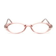 thumbnail image 3 of Womens Rhinestone Studded Oval Cat Eye Reading Glasses with Hard Case Pink +1.25, 3 of 4