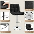 thumbnail image 4 of Yaheetech Set of 2 Faux Leather Swivel Bar Stools with Adjustable Height, Backrest & Footrest, Black, 4 of 7