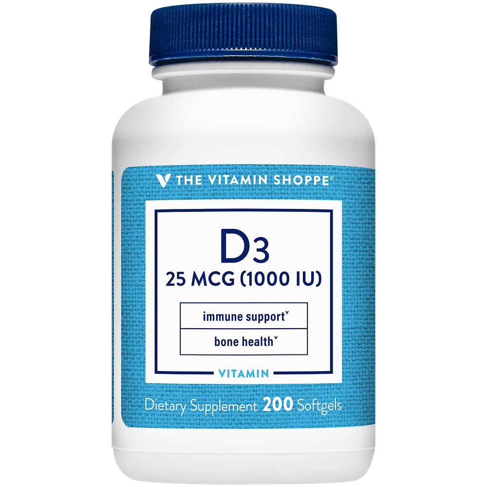 Vitamin D3 1000IU Softgel, Supports Bone Immune Health, Aids in