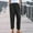 Black, variant on HUPOM Dress Pants Women Womens Pants Commuter High Waist Rise Full Slim Bootcut Khaki M
