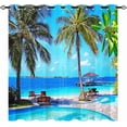 thumbnail image 1 of Scenery Curtains Nature Landscape Theme Window Drapes with Forest Tree Lake Misty Snow Mountain Scene Print Pattern Rod Pocket Curtains for Bedroom Living Room Office Cafe 2 Panels 52 x 63 Inch, 1 of 6