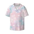 thumbnail image 5 of PAYOHTO Pastel Girly Butterfly Mens Hawaiian Casual Short-sleeved Shirt Tropical Summer Beach Button Down Shirts, 5 of 7