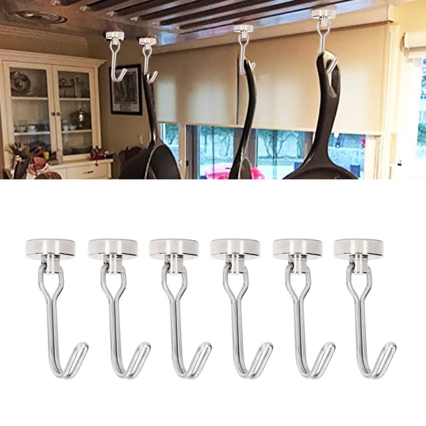 6 Ganchos Magnéticos Oscilantes, Ganchos Magnéticos Resistentes Para Colgar, Ganchos Para Cocina, Oficina, Garaje, Almacén