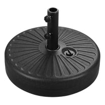 10Ft Solar Patio Umbrella with LED Lights & Tilt, Outdoor Table Umbrella with Black Base Stand