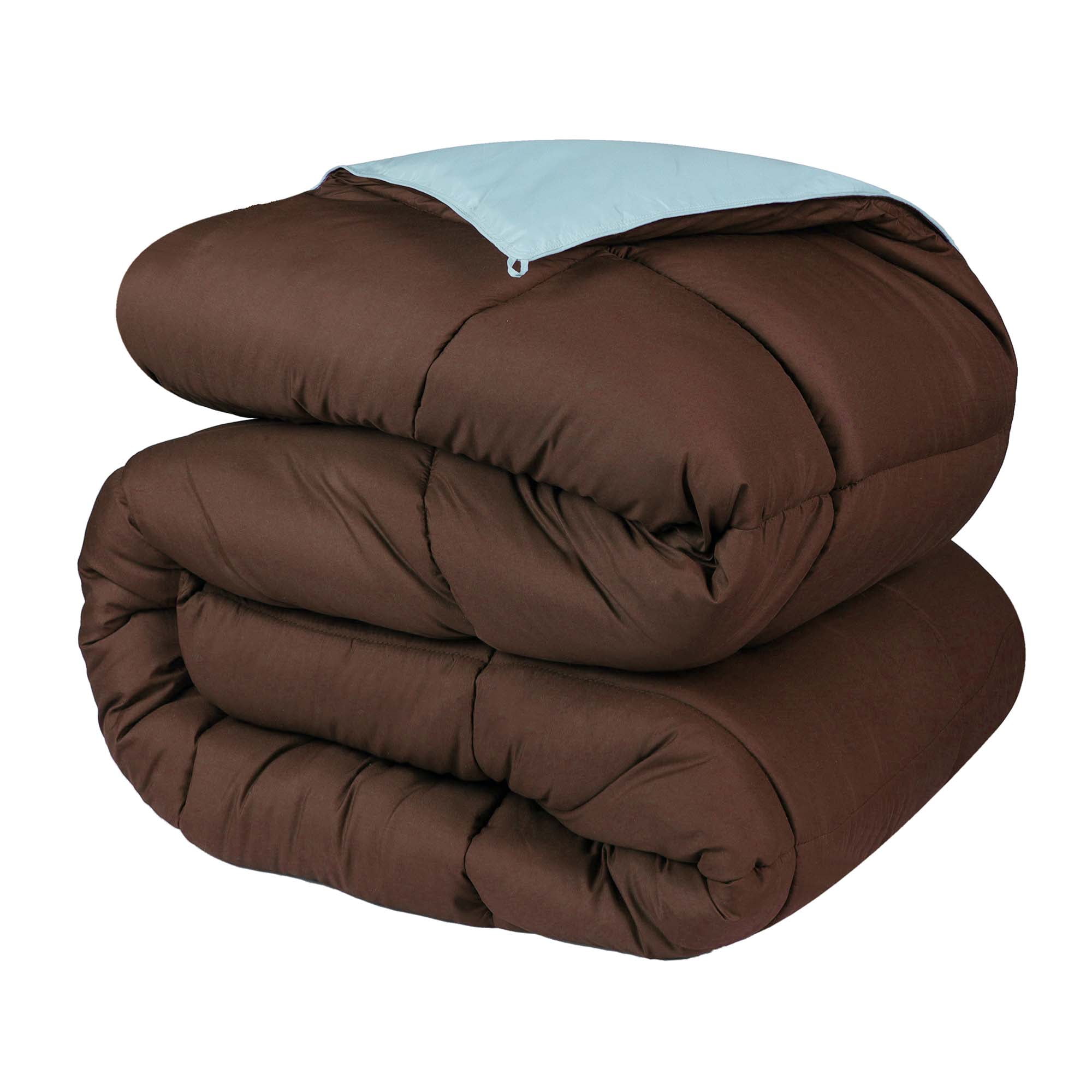 Superior Reversible Down Alternative Comforter, Twin/Twin XL, Choco-Sky Blue