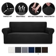 thumbnail image 1 of YEMYHOM Super Stretch Sofa Slipcovers Non Slip Couch Cover (Sofa, Black), 1 of 7