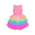 thumbnail image 2 of Girls Dress Unicorn Rainbow Colorful Tiered Layers Costume Headband 3 Years, 2 of 7