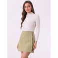 thumbnail image 2 of DARING DIVA Women's Button Decor Ruffled Trim Mini Skirt XS Khaki, 2 of 6
