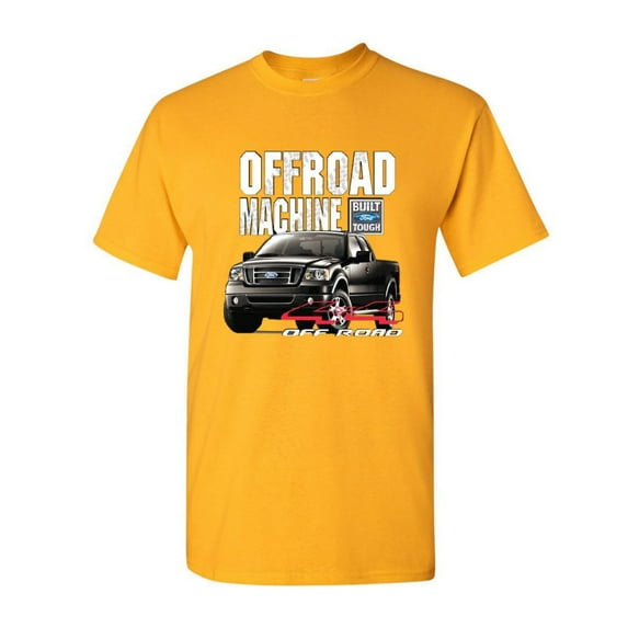 Tee Hunt Licensed Ford F-150 T-Shirt Offroad Machine Built Ford Tough Shirt, Yellow, 5X-Large
