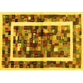 thumbnail image 1 of Ahgly Company Machine Washable Indoor Rectangle Abstract Yellow Contemporary Area Rugs, 2' x 4', 1 of 4