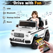 TOKTOO 12V Electric Car for Toddler, Mercedes-Benz G63 Licensed Kids Ride on Toys, Toddlers Ride on Car with Parental Remote Control & LED Lights & Music, Kids Car Power Ride on, White