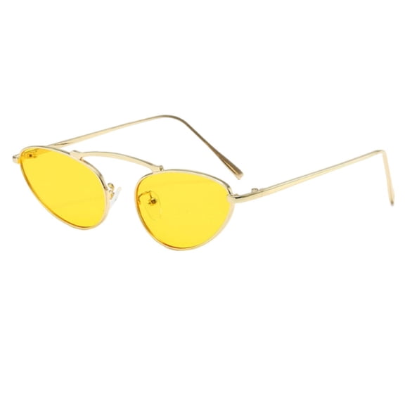 Oval Retro Sunglasses 90s Metal Frame Cat Eye Sun Glasses For Women And Men