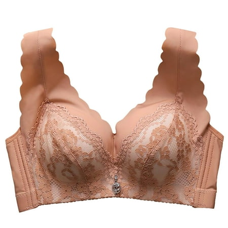 

Womens Plus Size Mastectomy Bra Sexy Floral Lace Solid No Underwire Seamless Magic Lift Gather Everyday Bras Underwear