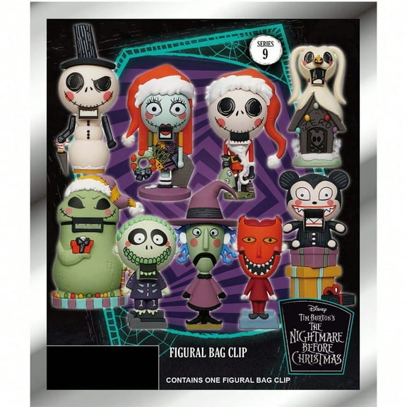 1pc Jack Sally Oogie Random One Bag Clip Blind Box Surprise Figural Clip Keychains Keyring Random One Figurine Gift for Christmas Halloween