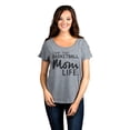 thumbnail image 2 of Thread Tank Livin' That Basketball Mom Life Women's Fashion Relaxed Slouchy Dolman T-Shirt Tee Heather Grey 2X-Large, 2 of 4