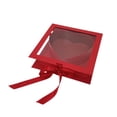 thumbnail image 2 of Caja de regalo con forma de corazón y flores para San Valentín, con tapa transparente, rellenable y creativa. Rojo, 2 of 6