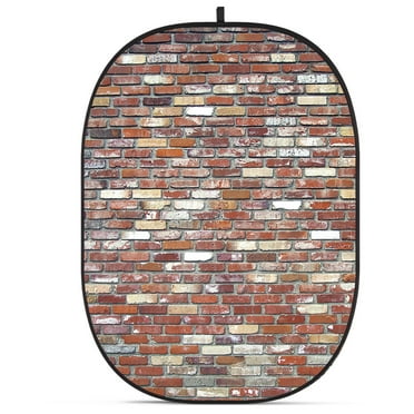 Glow CBA-WB0008 5x6.5' Fabric Collapsible Backdrop, Brick Wall