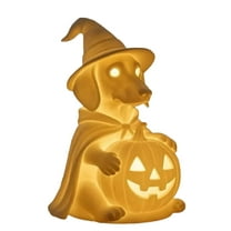 PEIBang Halloween Ghost Night Lamp,Halloween Glowing Ghost Dog Figurines,Cute Halloween Decor Statues Nightlight for Dog Lovers