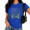 1-Blue, variant on UNISHE Women's Plus Size Lavender Nature Print T-Shirt - Flattering Relaxed Fit Short Sleeve Summer Top