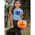 thumbnail image 2 of Cute Halloween Kitten Fangs T-Shirt Toddler -Image by Shutterstock,  3 Toddler, 2 of 4