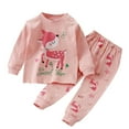 thumbnail image 1 of Pisexur Tenue d'Automne pour Bébé Fille Garçon, Ensemble de Pyjama pour Tout-Petits Garçons Filles, Mode Décontractée, Floral, Col Rond, Manches Longues, Chandail à Enfiler et Pantalon, Tenue de Nuit, Ensemble 2 Pcs pour Enfants, 3 Mois à 6 Ans, 1 of 3