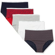 Tommy Hilfiger Women's Underwear Cotton Brief Panties, 5 Pack-Regular & Plus Size, Toss Tommy SPR, 3X