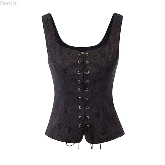 DuoJiaJ Womens Shaping Bodice, Tight Fit Role Play Corset Top Black Sizes S-3XL