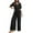 T#Black85, variant on CAIVO Stylish Women Jumpsuit Onesie Casual Wear Slim Fit With Waist Cinching Versatile Design For Summer Autumn Solid Color Breathable Dailywear