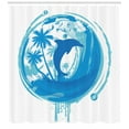 thumbnail image 3 of Ambesonne Dolphin Shower Curtain, Maritime Style Exotic, 69"Wx84"L, Blue Turquoise, 3 of 3