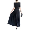 thumbnail image 2 of BURRYCO womens  Short Sleeve Solid Maxi Dress, 4, Black, 2 of 4