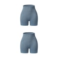 thumbnail image 1 of Pantalones cortos de yoga Qarigey sin costuras Push Up Fitness Cintura alta Azul claro METRO 2piezas, 1 of 6