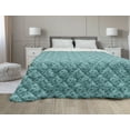 thumbnail image 1 of Pastel Down Alternative Comforter, Repeating and Symmetrical Floral Composition of Petals Leaves Ornamental Design, Microfiber Quilt for All Season, 5 Sizes, Pale Blue White, by Ambesonne, 1 of 3