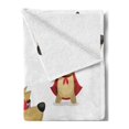 thumbnail image 2 of Dog Soft Flannel Fleece Throw Blanket, Superhero Puppy Paw Costume and Mystic Powers Laser Vision Supreme Talents, Cozy Plush for Indoor and Outdoor Use, 50" x 70", Red Cream White, by Ambesonne, 2 of 5