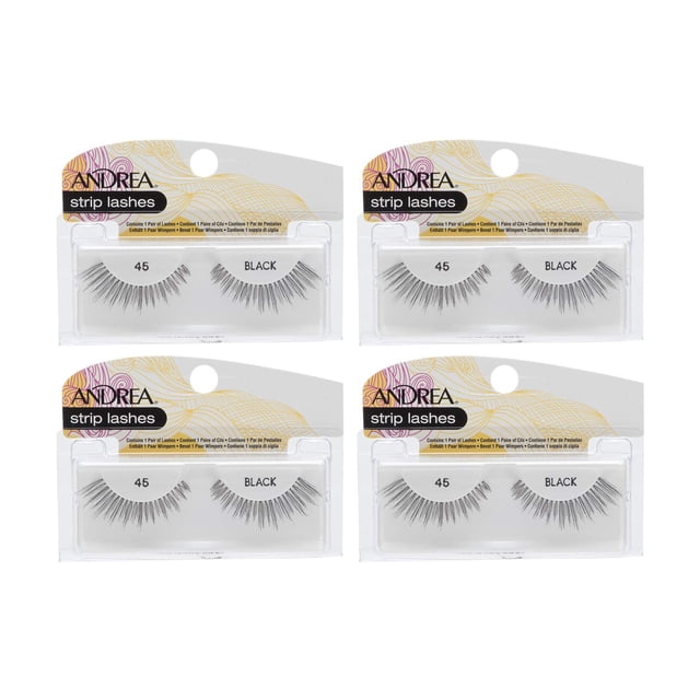 Pestañas postizas ANDREA Style 45 negras, 4 pares