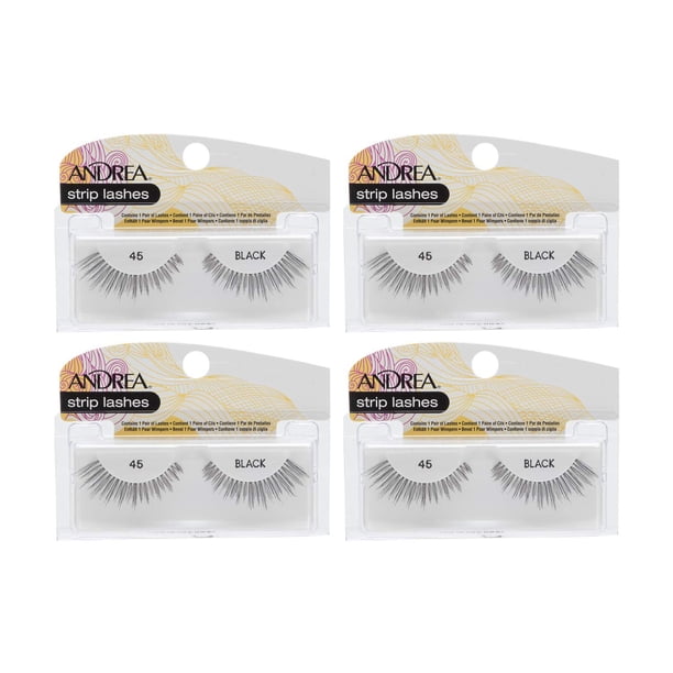 Pestañas postizas ANDREA Style 45 negras, 4 pares