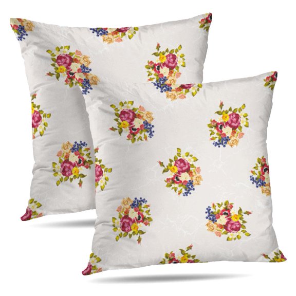 LALILO Throw Pillow Covers Floral With Peony Accent Art Artwork Cushion Cover 18" x 18", 2 Pack
