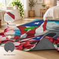 Puerto Rican Rug Designs Puerto Rico Runner Rug 2.6'x8', Flag Frog Star Stripes Architecture ...