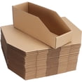 thumbnail image 1 of ZBEIVAN Corrugated Cardboard Storage Bins,12x4x4.5inch, 35 Packs, Brown, 1 of 7