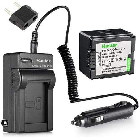 Kastar CGA-DU14 Battery (1-Pack) and Charger Kit Replacement for Panasonic CGA-DU14 CGA-DU21 NV-GS500 GS508 MX500 PV-GS400 GS500 SDR-H280 VDR-M70 M74 M75 M95 M250 Hitachi DZ-BP21SJ DZ-BP14S DZ-BP14SW 1 Charger Kit 1 Battery