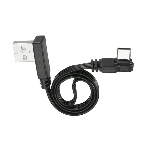 Uxcell 90 Degree USB A to USB C Cable 11.8 Inch Right Angle USB A Male to Male USB C Cable Silicone 480Mbps Speed Type-C Flat Cables for Phone Tablet Laptop Car Chargers