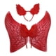 thumbnail image 2 of Alas de ángel con plumas para adultos y niños, accesorios para disfraz de ángel para fotografía Rojo, 2 of 9