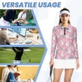 thumbnail image 6 of Uorisanigo Cute Rabbit Womens Golf Shirt Casual Versatile Long Sleeve Golf Polo Shirts with Zipper Athletic Tops for Tennis Hiking & Outdoor Sports Size M, 6 of 7