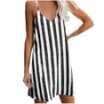 thumbnail image 1 of EQWLJWE Long Dress For Women Mode Women Décontracté Rayé Sans Manches Col Rond Dames Cami Mini Dress, 1 of 4
