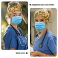 thumbnail image 3 of Jiueut Hippie Flower Nurse Button Headband Nurse Headbands with Buttons for Women 2 Piece Stretchy Headband for Running Cycling Football Basketball Yoga Workout Nurse Headbands, 3 of 7