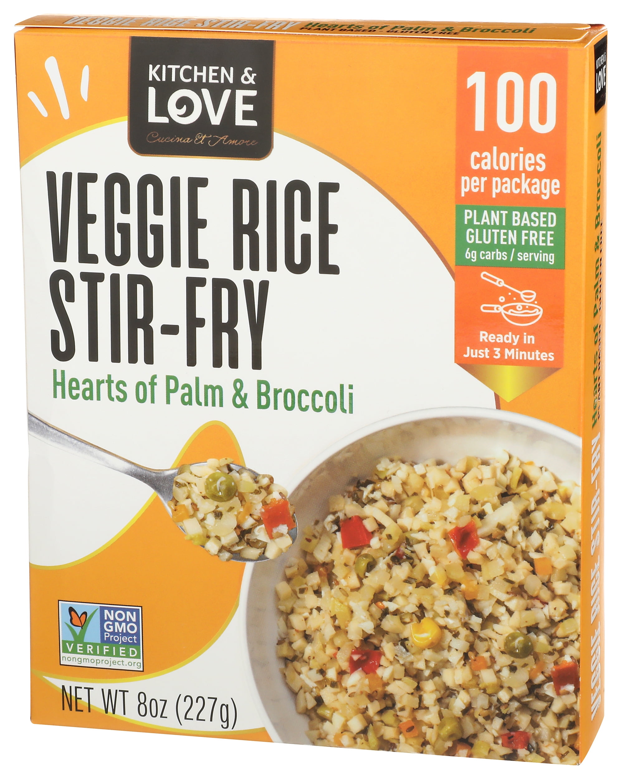 Pack of 6, Kitchen And Love Hearts of Palm Broccoli Veggie Rice Stir-Fry, 8 oz